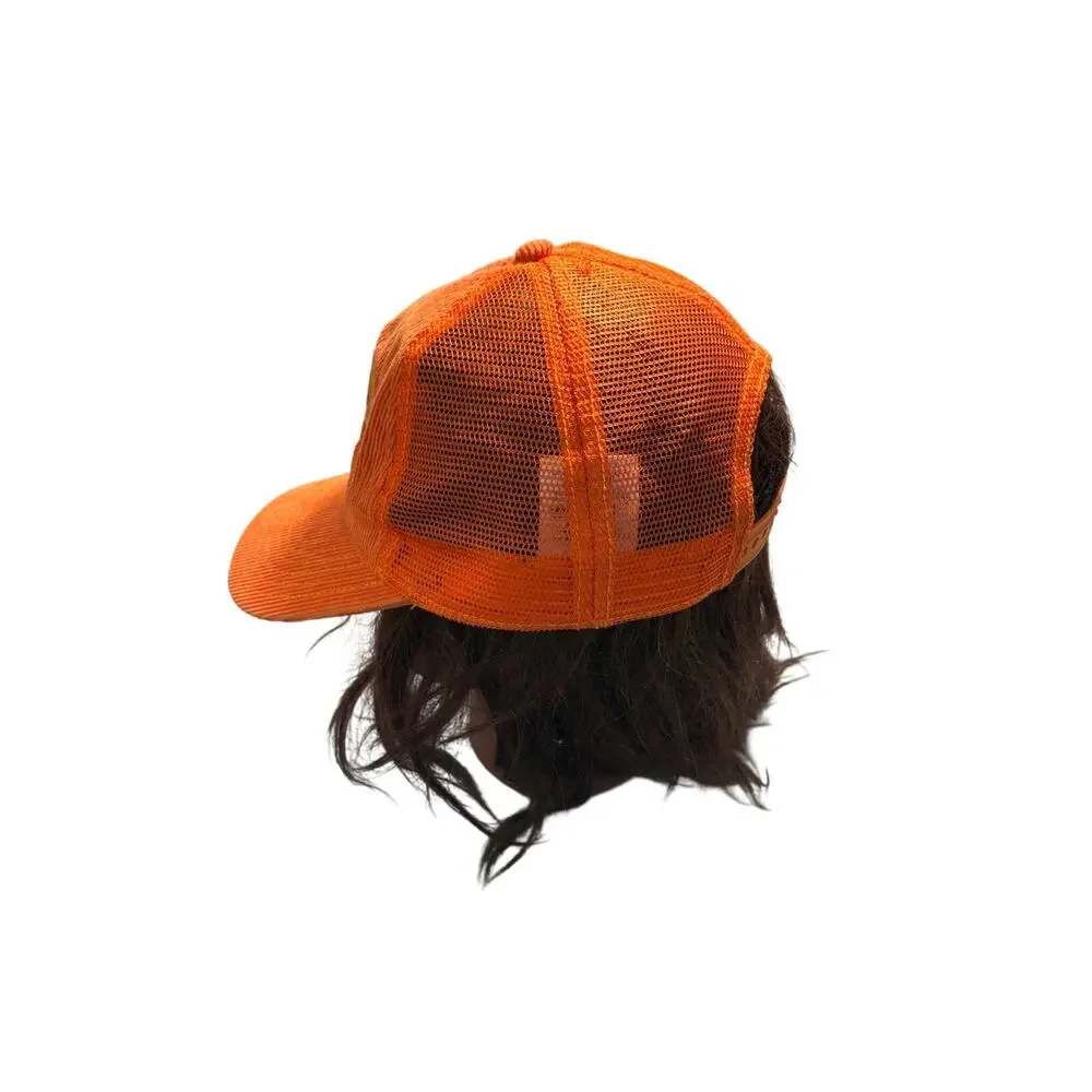 Keith Haring x Mad Engine Trucker Hat Cap Orange Corduroy Stitched Snapback